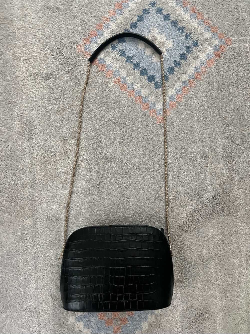 Sezane black leather crossbody bag